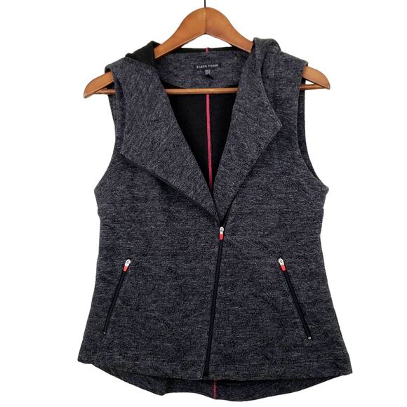 Eileen Fisher Hooded Full Zip Sleeveless Vest Jacket - XS - Picture 1 of 5